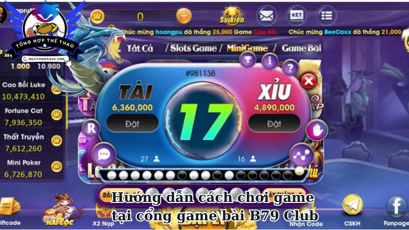 Hướng dẫn cách chơi game tại cổng game bài B79 Club